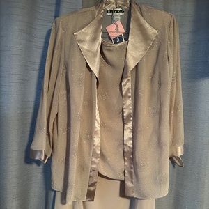 Shimmering 3 Piece Formal Bedazzled Skirt and Camisole